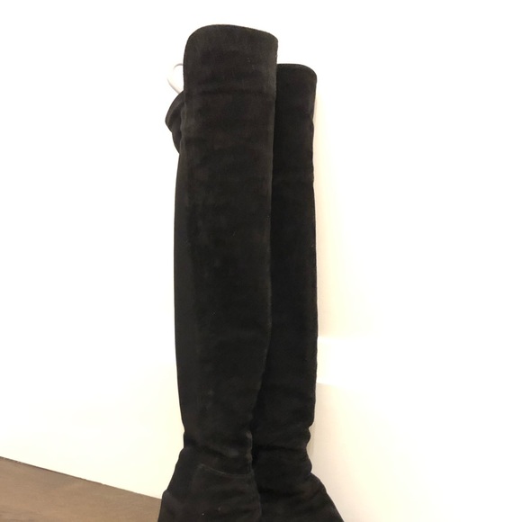 Stuart Weitzman 5050 Black Suede Boots - Picture 3 of 8
